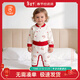 貝瑞加（Babyprints）嬰兒家居服套裝男女寶寶純棉秋衣秋褲護肚內衣柔軟上衣褲子 紅73