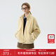 范思藍恩溫柔韓版廓形立領(lǐng)夾克外套女2024秋冬新款加厚外套14714 米黃色 S