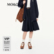 MO&Co.半身裙2025秋新品含絲塔夫綢側拉鏈A字裙學(xué)院風(fēng)MBE3SKTT10新年紅 藍黑色 M