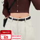 viney牛皮女士皮帶細腰帶女裝飾配裙帶針扣女生輕奢牛仔褲腰帶生日禮物