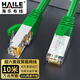 HAILE海樂(lè )超六類(lèi)CAT6A雙屏蔽純銅跳線(xiàn) 低煙無(wú)鹵萬(wàn)兆成品8芯網(wǎng)絡(luò )線(xiàn) LSZH網(wǎng)線(xiàn)綠色10米 HT-565D-10M