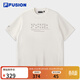 斐樂(lè )（FILA） FUSION斐樂(lè )潮牌女裝針織短袖衫2025秋季新款時(shí)尚休閑寬松T恤 云白色-WT S 160/80A/S