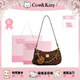 COW&KITTY【女神節】禮物貓咪可愛(ài)甜美高顏值單肩包通勤上課腋下包手提包女 褐色【贈掛件+禮盒】