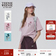 Teenie Weenie小熊女裝t恤夏季寬松白色休閑圓領(lǐng)短袖上衣 粉色 XL