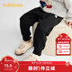 巴拉巴拉【商場(chǎng)同款】寶寶長(cháng)褲男童女童束腳褲2025秋季新款休閑褲百搭可愛(ài) 黑色90001 90