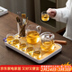 唐豐玻璃功夫茶具整套家用辦公簡(jiǎn)約高檔防燙側把泡茶壺茶杯帶茶盤(pán)套裝 春羨+輕靈側把壺+公杯六彩杯茶道