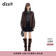 DZZIT地素短外套冬季環(huán)保皮美拉德色系復古運動(dòng)機能感上衣女 深卡其色 常規 M