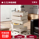 客廳小推車(chē)邊幾收納柜移動(dòng)床頭柜化妝品零食桌下儲物邊柜2026新款 5層【免安裝-米白色】加厚帶萬(wàn)向輪收納力MAX
