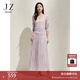 玖姿·安娜蔻藝術(shù)感流光裙光澤感百褶傘裙半身裙女春季 粉紫 M