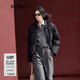 MO&Co.【新中式】羽絨服短款外套90鴨絨盤(pán)扣半高領(lǐng)寬松廓形摩安珂 藍黑色 建議和客服確認尺碼哦 XS /155 建議和客服確認尺碼哦