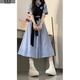 詩(shī)丹蕊裙子女夏季2026新款學(xué)院風(fēng)假兩件連衣裙夏天女學(xué)生收腰顯瘦中長(cháng)裙 馬甲+襯衣連衣裙 M 推薦【91-105】斤