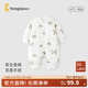 童泰（TONGTAI）嬰兒連體衣秋冬季純棉男女寶寶衣服新生兒夾棉哈衣爬服睡衣 綠色（對開(kāi)款） 66cm (建議3-6個(gè)月身高60-68cm)