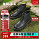 百麗黑曜石勇士厚底休閑加絨靴子戶(hù)外工裝馬丁靴A1764DD4 黑單里 42
