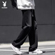 花花公子（PLAYBOY）牛仔褲男2026春秋季新款寬松直筒闊腿潮流彎刀夏季休閑男褲長(cháng)褲子