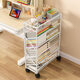 城市屋頂可移動(dòng)書(shū)架桌邊收納架教室課桌旁學(xué)生放書(shū)本架子帶輪置物架書(shū)立架 白色可移動(dòng)書(shū)架【6層】 帶移動(dòng)拆卸輪子
