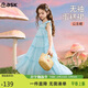 ASK JUNIOR女童裙子夏薄款透氣無(wú)袖公主裙小飛袖蛋糕裙兒童裙子 淺藍色 150 