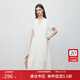 范思藍恩ECHO輕奢系列 蕾絲花邊拼接短袖連衣裙度假風(fēng)裙子2080 純凈白 M