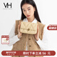 VANESSA HOGAN VH女包蓬蓬軟包褶皺菱格方包冬季百搭腋下單肩斜挎包新年禮物 米杏色