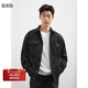 GXG男裝【小香風(fēng)】復古格子外套長(cháng)袖夾克25年秋新款#G25D213108 黑色 M