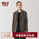 MUJI女式 起毛 西裝領(lǐng)夾克 女外套冬季款 女裝 休閑 小西服BD0ZDC4A 棕色圖案 XL 165/92A