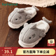 熱風(fēng)冬季新款男士時(shí)尚家居鞋可愛(ài)卡通厚底棉拖鞋短毛絨男鞋 09灰色 S