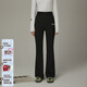 CHUU字母印花微喇休閑褲女2026春季新款純色高腰設計感顯瘦長(cháng)褲子 黑色 S