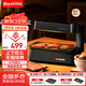 EASYGRILL 迷你電烤爐家用2-3人小型烤肉鍋室內無(wú)煙燒烤機上下加熱燒烤爐烤串機電烤盤(pán)新款家用烤爐 黑色-套裝 1層