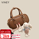 viney牛皮包包女包小眾手提保齡球包斜挎單肩生日禮物高級感送女友老婆