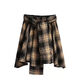 俏蘭緹（CIOLATI）女裝套裝女夏季時(shí)尚洋氣小熊上衣荷葉邊格子半身裙炸街裙子兩件套 格子半身裙 單件 S 70-90斤