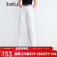 百圖betu女裝2025夏季新款牛仔褲遮肉顯瘦八分大白褲褲子女2504T82 白色 S