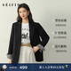 詩(shī)凡黎高級感西裝外套2025年春新款輕職場(chǎng)設計通勤氣質(zhì)短款西服 黑色 M