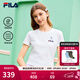 FILA 斐樂(lè )官方女子針織短袖衫2026春新款涼感時(shí)尚休閑小貓刺繡圓領(lǐng)T恤 云菇白-WT M 165/84A/M