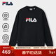 FILA 斐樂(lè )官方情侶款套頭衛衣25秋冬季新款休閑寬松長(cháng)袖加絨保暖上衣 【加絨款】正黑色-BK S 165/88A/S