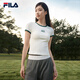 FILA 斐樂官方多彩短袖T恤女2026夏新款修身短款螺紋運動百搭復古上衣