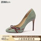 Lily Wei春日來(lái)信系列設計感清新時(shí)尚高跟鞋小眾時(shí)尚女鞋小碼31-33 瀾棲螢石綠 8cm 38