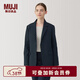 MUJI女式 起毛 西裝領(lǐng)夾克 女外套冬季款 女裝 休閑 小西服BD0ZDC4A 深藏青色 L 165/88A