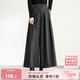 尚都比拉冬季時(shí)尚通勤斜紋磨毛小眾高腰雙側口袋裙褲 炭灰色 S 