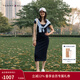 Tommy Hilfiger【U領(lǐng)金屬扣】春夏女裝氣質(zhì)休閑優(yōu)雅修身顯瘦針織長(cháng)裙連衣裙 藏青色C1G S