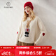 帕什羊絨衫女100%山羊絨圓領(lǐng)兔子提花寬松重磅加厚毛衣AT-6048 白色 M