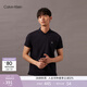Calvin KleinJeans夏季男士商務(wù)休閑通勤簡(jiǎn)約ck印花純色翻領(lǐng)短袖T恤POLO衫 CHW-藏青色 S