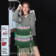CHUU條紋撞色流蘇圍巾女2025年冬季新款百搭休閑時(shí)尚個(gè)性披肩圍脖 綠條紋 均碼