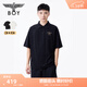 BOY LONDON春夏男女同款POLO衫黑色字母暗紋提花短袖T恤N01915 黑色 L