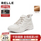 百麗（Belle）運動(dòng)風(fēng)休閑靴女冬季新款商場(chǎng)同款厚底增高高幫休閑鞋E6K1DDD5 米色-絨里 37 (235mm)