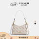 蔻馳（COACH）奧萊女士女包馬車(chē)圖案印花LAUREL 19號單肩包斜挎包流浪包禮物 IM/粉筆白色 混合色
