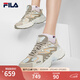 FILA斐樂(lè )蕨草鞋官方女鞋復古老爹鞋2024秋新款輕便舒適運動(dòng)休閑鞋 棕褐/倉藍色-SP 36.5