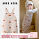 Auro Mesa嬰兒針織背帶褲可愛(ài)狐貍連體褲ins風(fēng)韓版春秋寶寶萌娃吊帶短褲 狐貍背帶褲 90cm/1-2T