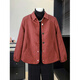緹米媗媽媽裝春秋新中式休閑翻領(lǐng)外套2026新款中老年女氣質(zhì)國風(fēng)洋氣上衣 銹紅色 2XL （建議125-140斤）贈送運費險
