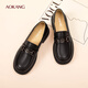 奧康官方女鞋軟底通勤樂(lè )福鞋牛皮媽媽鞋春秋休閑單鞋英倫百搭小皮鞋MT