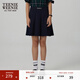Teenie Weenie小熊女裝秋季學(xué)院通勤甜美少女感百褶半身短裙A字裙 藏青色 L (170)