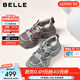 百麗（Belle）機能風(fēng)拼接老爹鞋女2026春新商場(chǎng)同款厚底增高休閑鞋F1H1DAM6 灰色 37